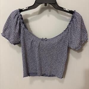 American Eagle Y2k crop babydoll top puff sleeve cottagecore Size M stretchy